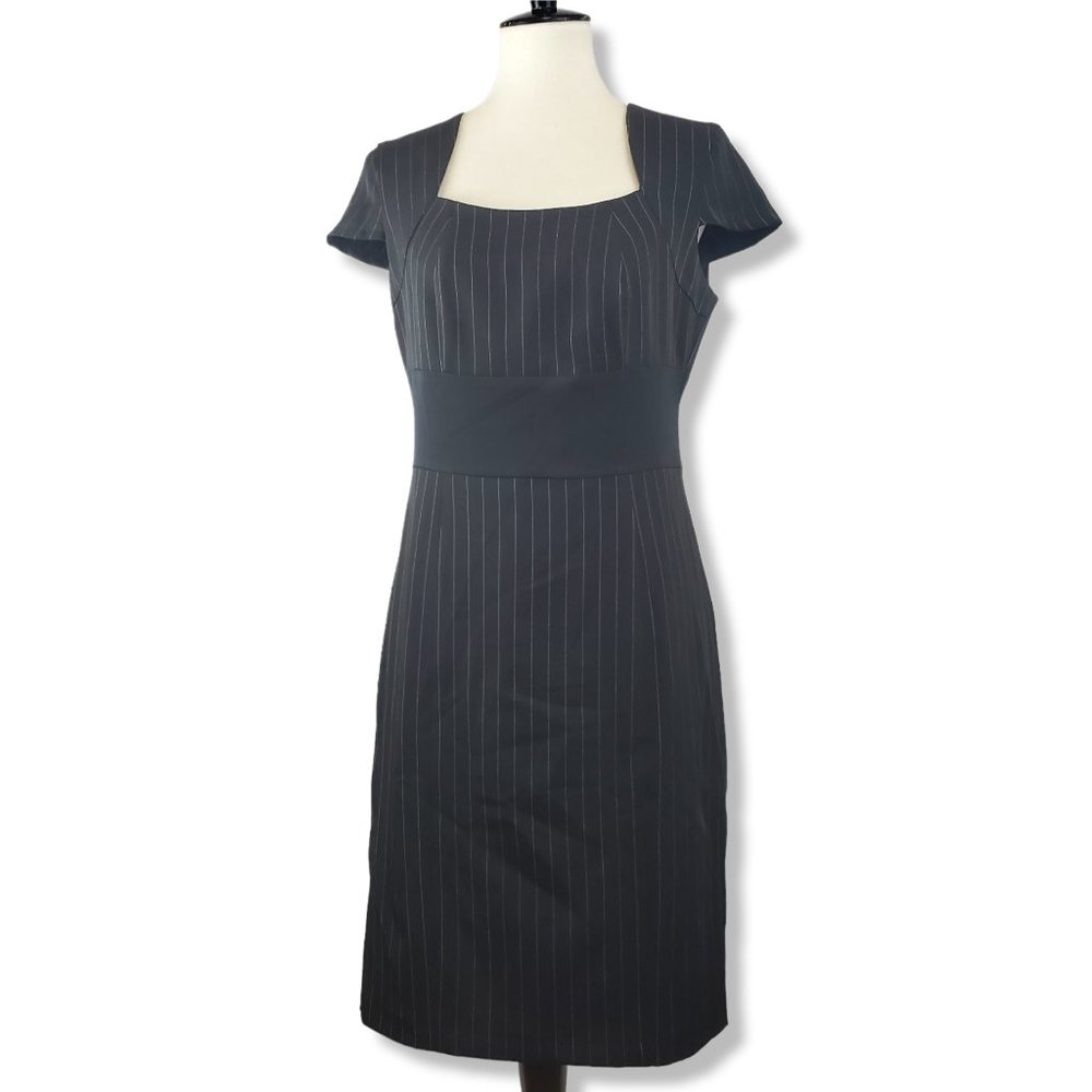 Venus Y2K Black Pinstripe Sheath Mini Dress Size 6
